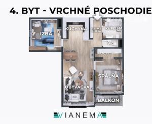 IBA U NÁS! Novostavba 3i bytu s TOP výhľadom, Pov.Bys.,71m2