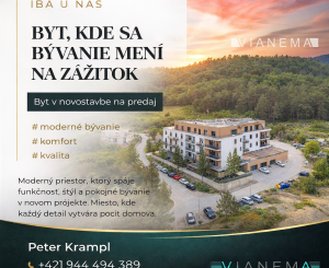 IBA U NÁS! Novostavba 3i bytu s TOP výhľadom, Pov.Bys.,71m2