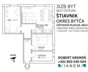 IBA U NÁS Novostavba 3i bytu, 85m2, Štiavnik, Bytča