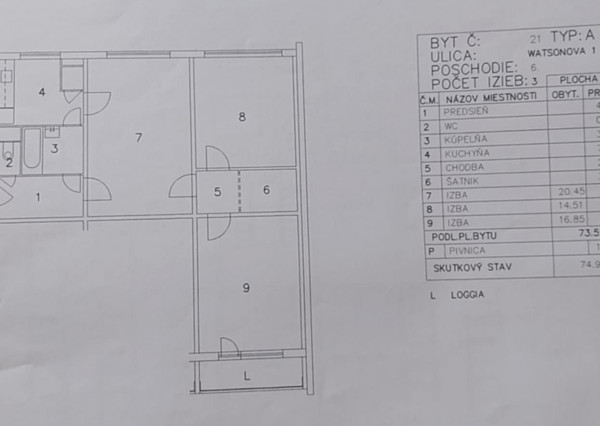 PREDANÉ Exkluzívne na predaj priestranný 3 izbový byt