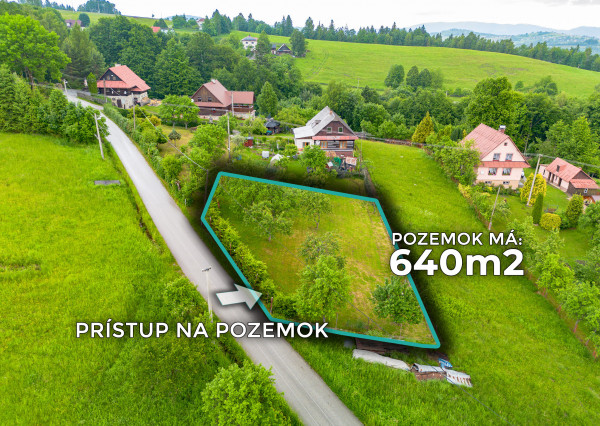 IBA U NÁS! Stavebný pozemok v obci Čierne, Čadca - 640 m²