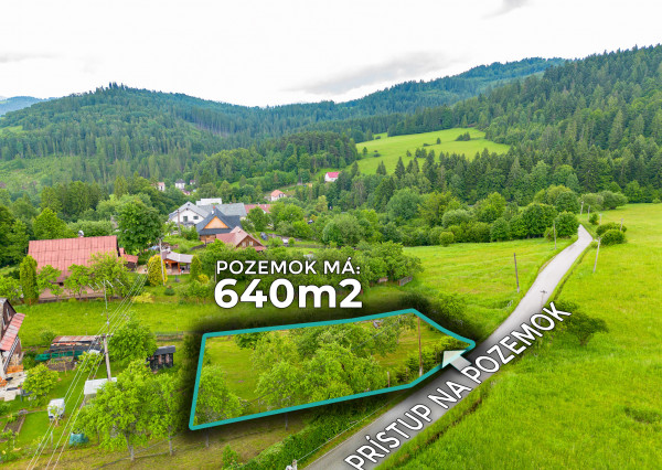 IBA U NÁS! Stavebný pozemok v obci Čierne, Čadca - 640 m²