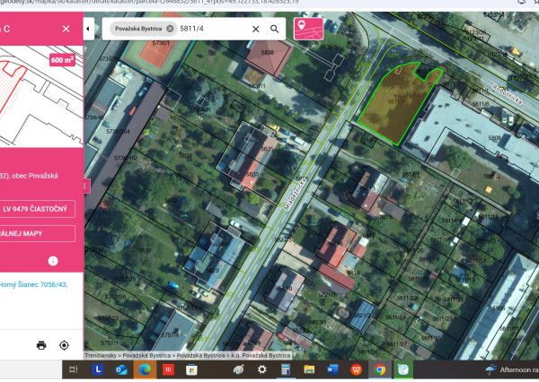 IBA U NÁS!Na predaj stavebný pozemok v meste Pov. Bystrica