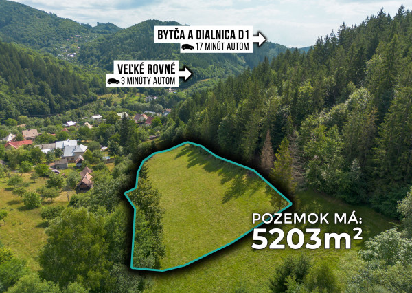 IBA U NÁS! Stavebný pozemok v obci Veľké Rovné - 5203m²