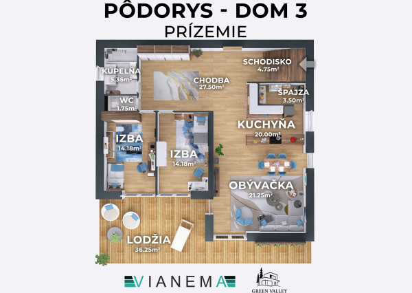 IBA U NÁS! 2 podľažný 4i rodinný dom s dvojgarážou,830m2 PB