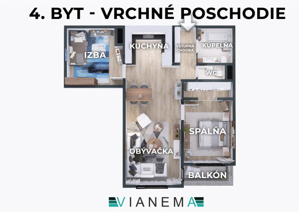 IBA U NÁS! Kráasny 3 izbový byt s výhľadom , Pov. Bys., 71m2