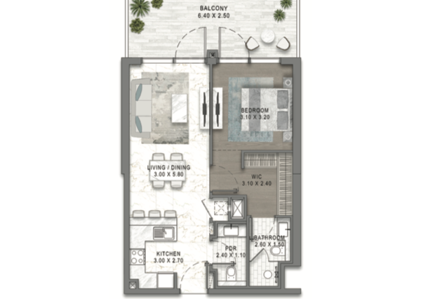 IBA U NÁS! Apartmán (90m2) s projekte RIVERSIDE, DUBAJ, SAE