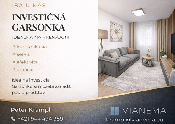 IBA U NÁS! Investičná garsónka, Mierová ul. Pov. Bystrica