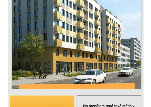 IBA U NÁS! Na prenájom garáž, parkovanie, novostavba Panónka