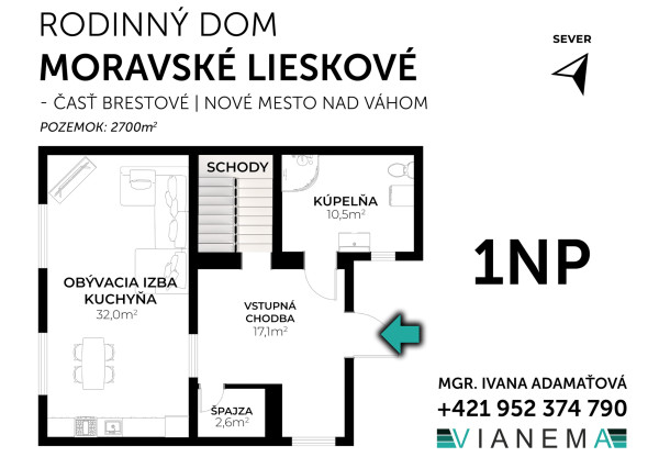 IBA U NÁS! 4-izbový rodinný dom, 140m2, Morav. Lieskové