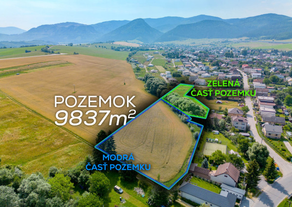 Na predaj stavebný pozemok na vilu aj podnikanie – 9837m²