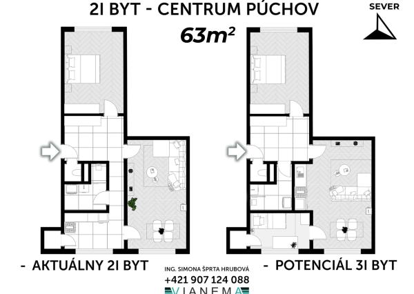 Atraktívny  2i byt centrum Púchov