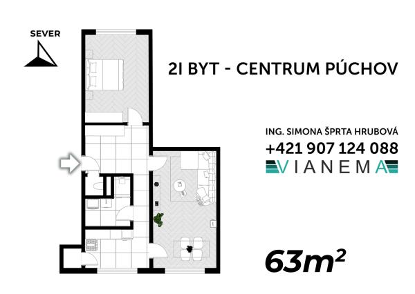 Atraktívny  2i byt centrum Púchov