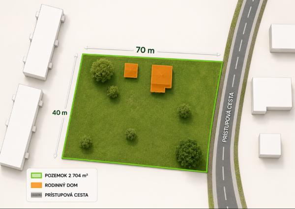 Na predaj 4i rodinný dom s pozemkom 2 704 m² – Veľké Rovné