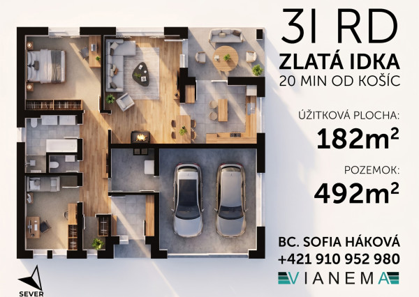 🏡 Luxusný nový 3-izbový bungalov s dvojgarážou