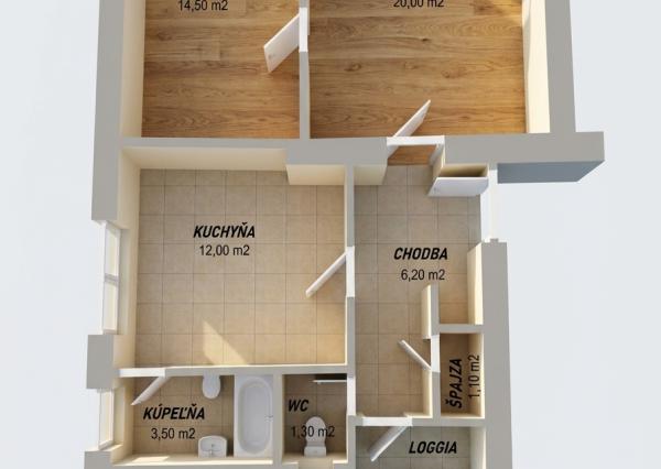 Na predaj 2i byt so záhradami a  pivnicou Ilava 58,60 m2