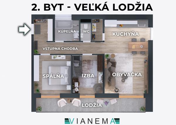 Krásny 3i byt | 84 m² | 13 m² Lódžia | Považská Bystrica