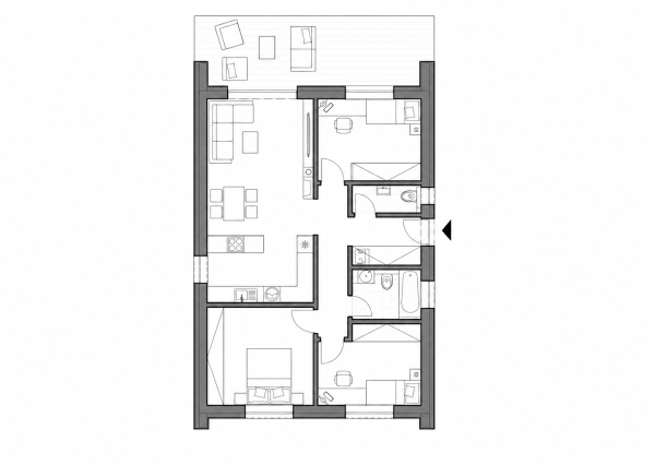 Na predaj 4 izbový rodinný dom 81m2 v projekte Medné House, LR