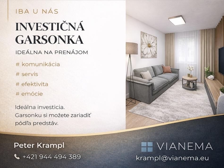 IBA U NÁS! Investičná garsónka, Mierová ul. Pov. Bystrica