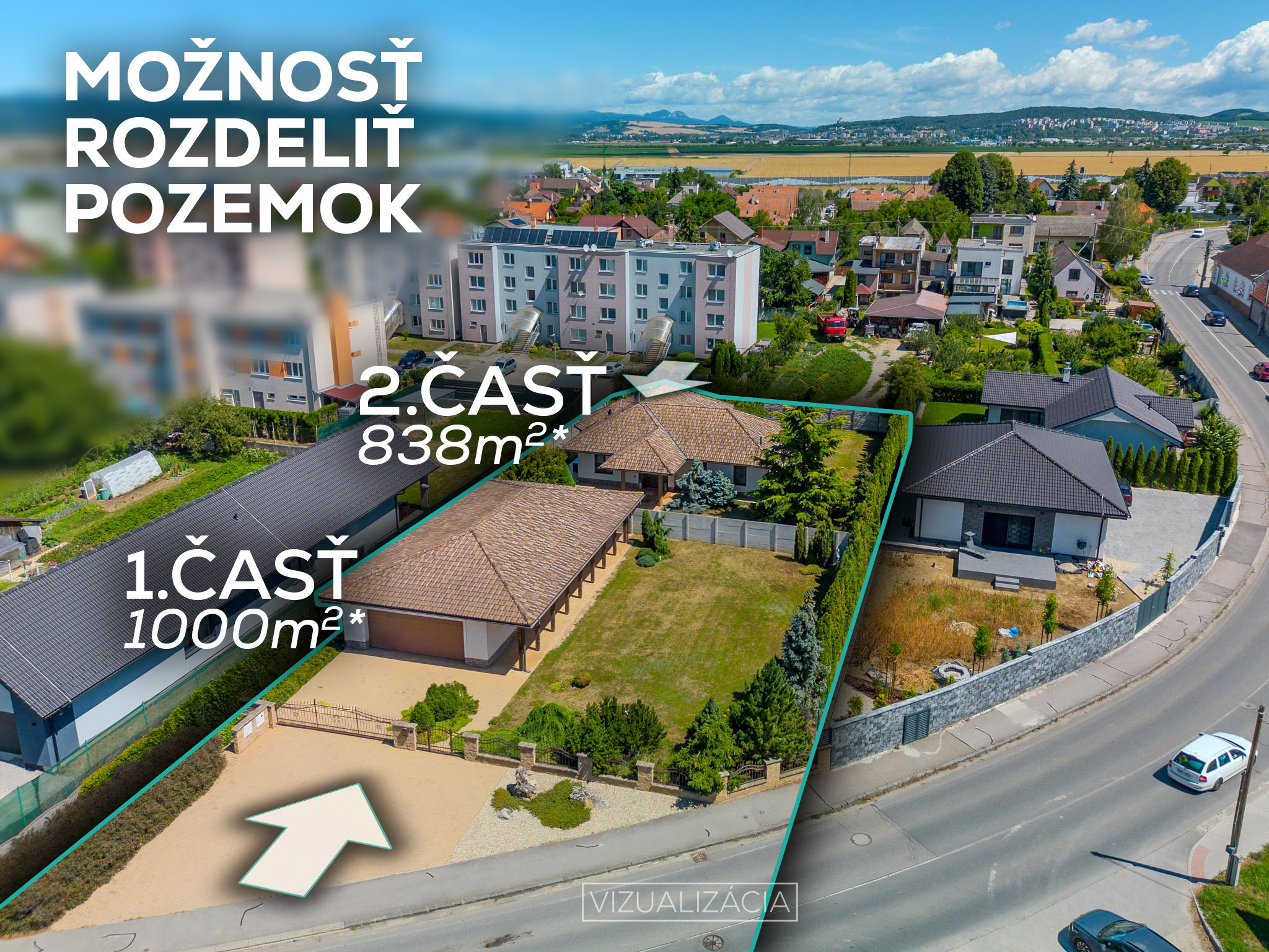 Na predaj 4 izbový dom, 2-garáž,1838m2,Trenčianske Stankovce