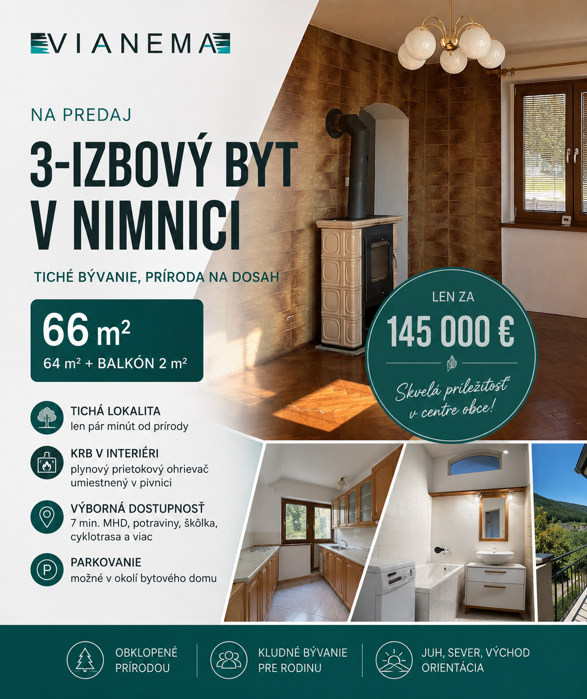 UŽ ČOSKORO V PONUKE | Byt s krbom v obľúbenej Nimnici, PU
